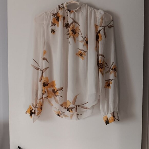 WILFRED Cream Floral Chiffon Blouse - Picture 1 of 4